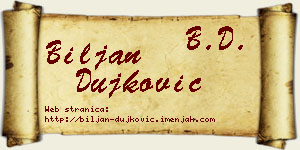 Biljan Dujković vizit kartica